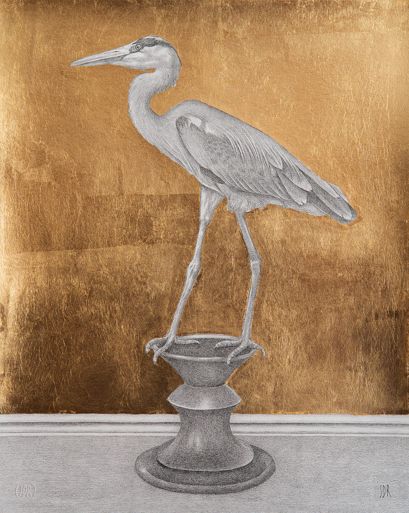 Heron - Golden print