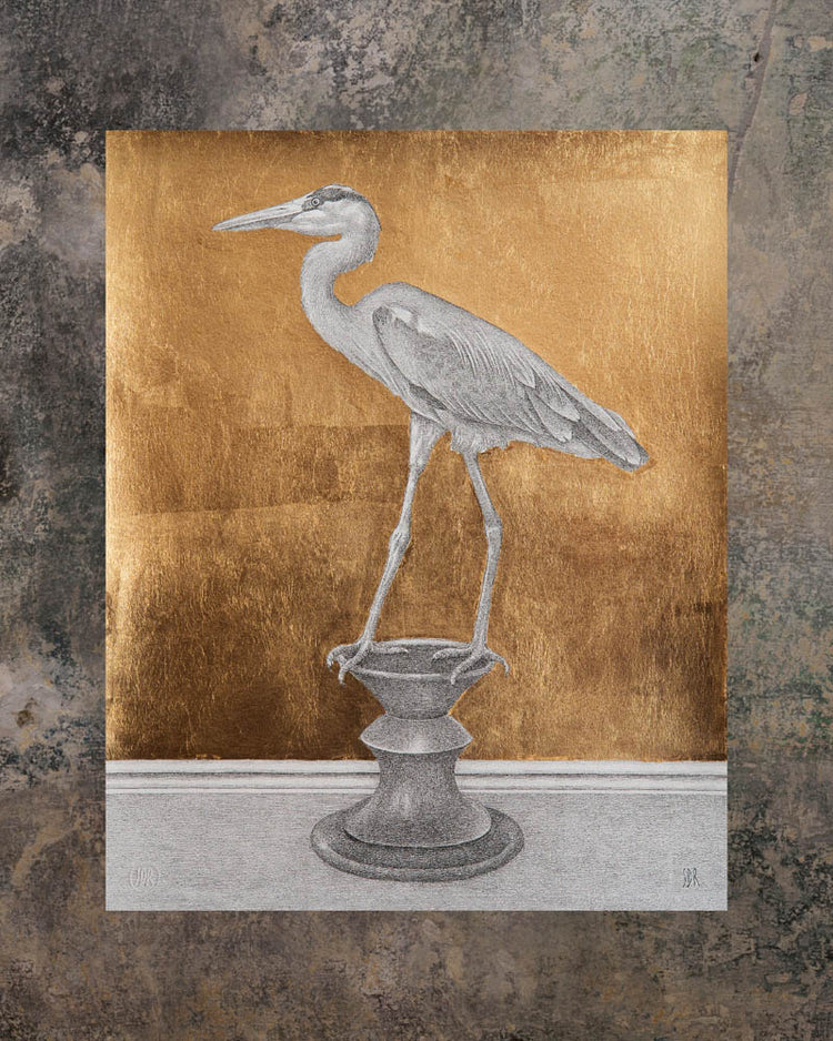 Heron - Golden print