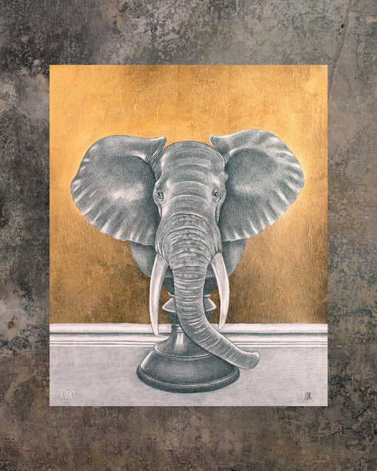 Elefante - Stampa dorata