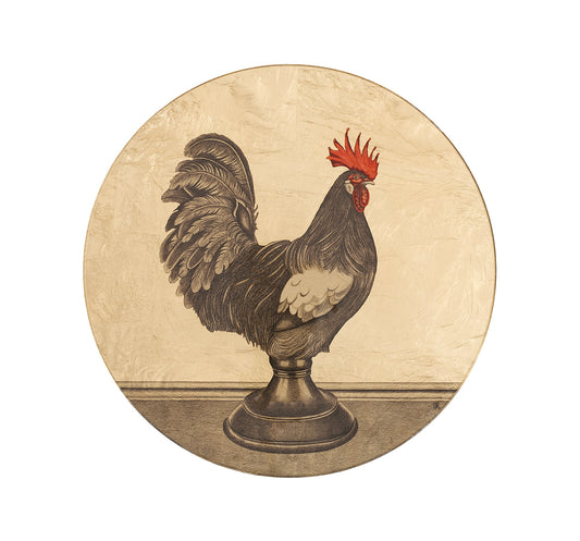 Rooster - Gold on Glass