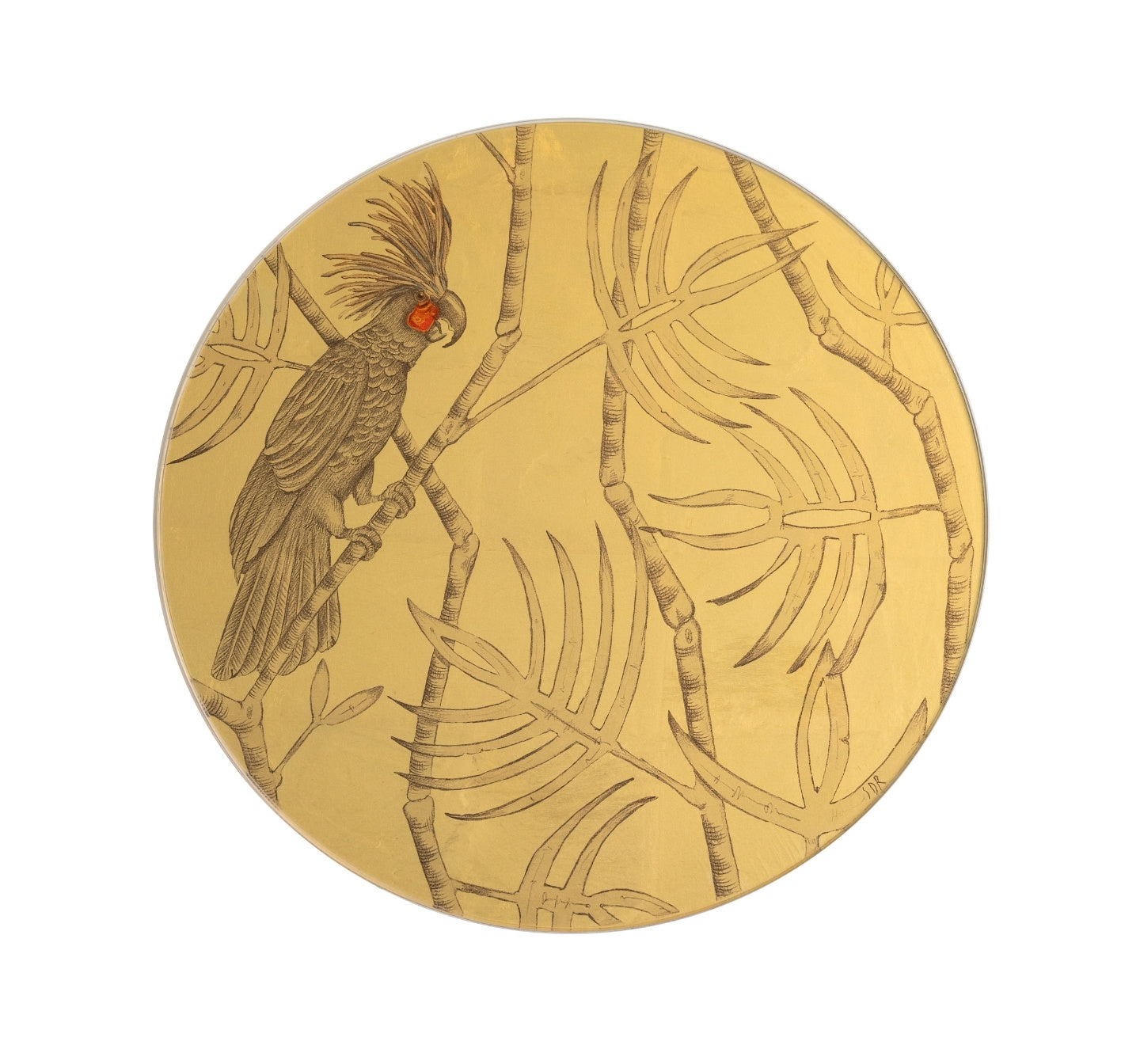 Parrot Subject V - Gold on Glass