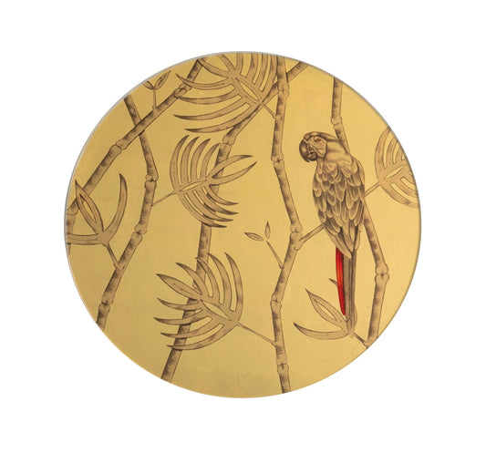 Pappagallo Soggetto VI - Oro su Vetro