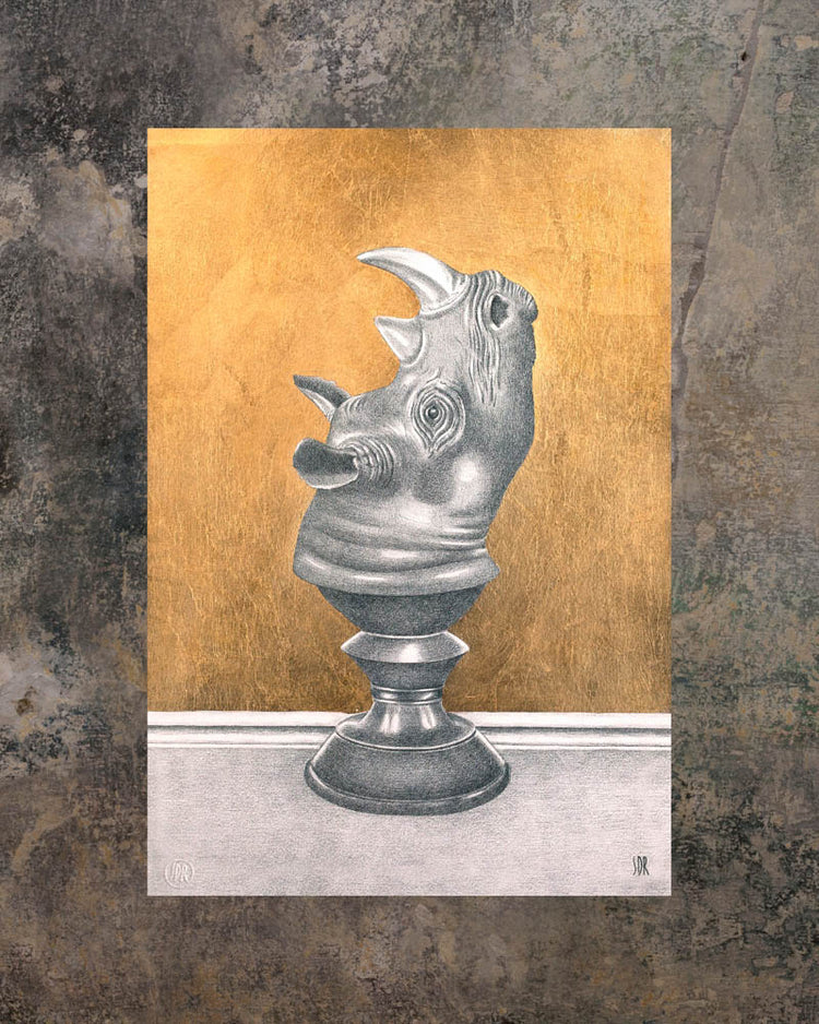 Rhinoceros - Golden print