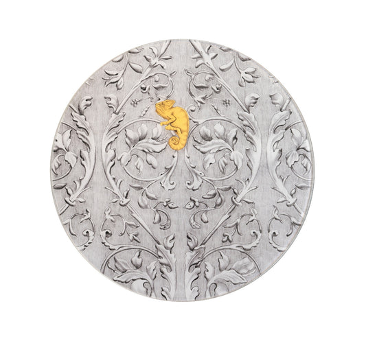 Stucco soggetto III - Oro e Grafite su Vetro